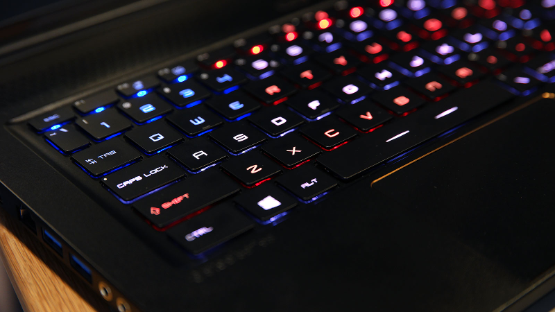 At heart, the GS65 is still a gaming machine, so you can still do stupid stuff like make the keyboard light up like an American flag.